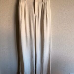 NWT Cream High-Rise Wide Leg Pants